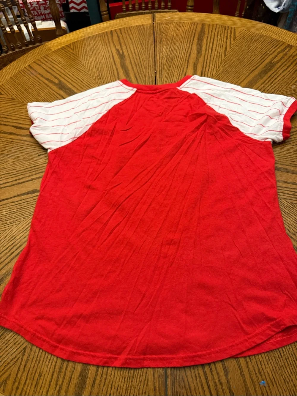 Fanatics Red St. Louis Cardinals Short Sleeve Tee with White Pinstripe Sleeves